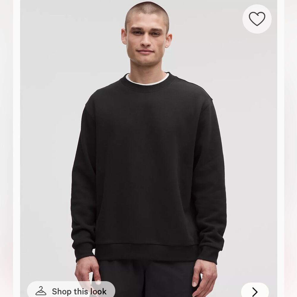 Lululemon NWT men’s steady state crew neck pullover sweatshirt black gym fall S